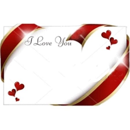 DESIGN 88 Design 88 59502 Enclosure Card - I Love You Pink Hearts & Ribbon Swirls 59502